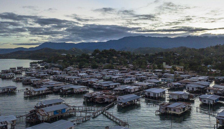 Aerial view of the Tubusereia fishing village